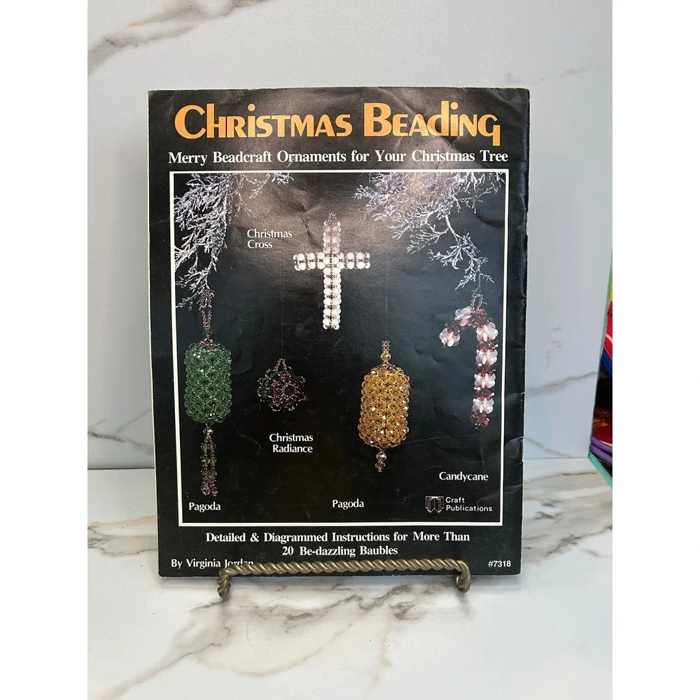 Vintage Christmas Beading Craft Booklet Virginia Jordan 1979 Ornaments #7318